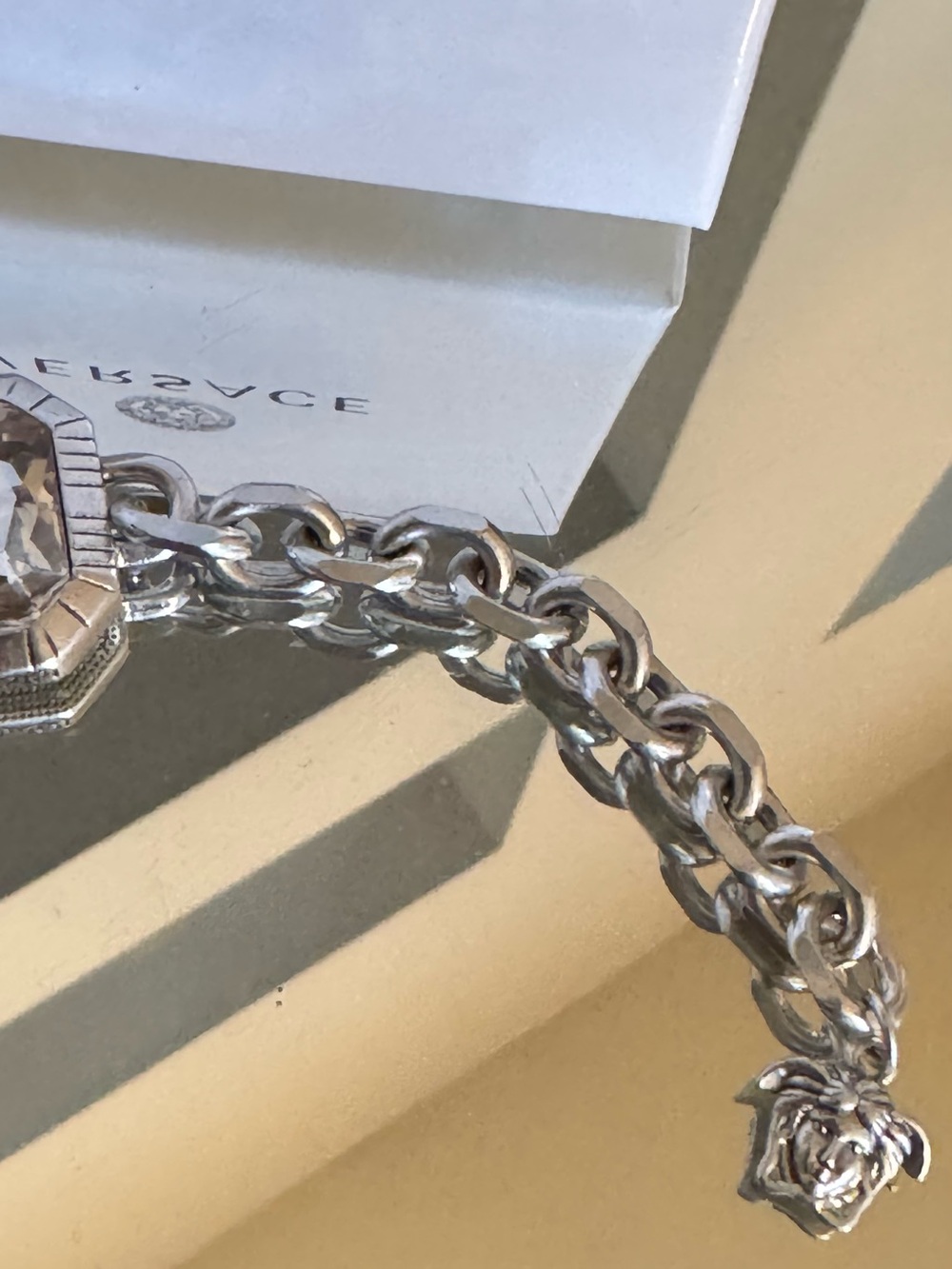 Versace Silver-Tone Bracelet with Large Clear Crystals - Picture 8 of 10